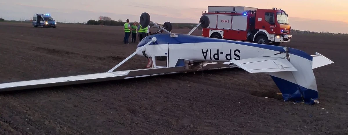 Wieczorem w Gliwicach (woj. śląskie) doszło do wypadku małego samolotu. Na pokładzie były dwie osoby. Choć zdarzenie wyglądało groźnie, nikt nie został poszkodowany. 