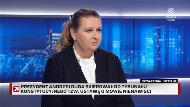 W "Gościu Wydarzeń" szefowa Kancelarii Prezydenta RP Małgorzata Paprocka zapytana została o powody skierowania do Trybunału Konstytucyjnego przez prezydenta Dudę ustawy o mowie nienawiści. – To jest zła ustawa, budząca bardzo poważne wątpliwości co do zgodności z Konstytucją. Pan prezydent niespecjalnie miał wybór – powiedziała.