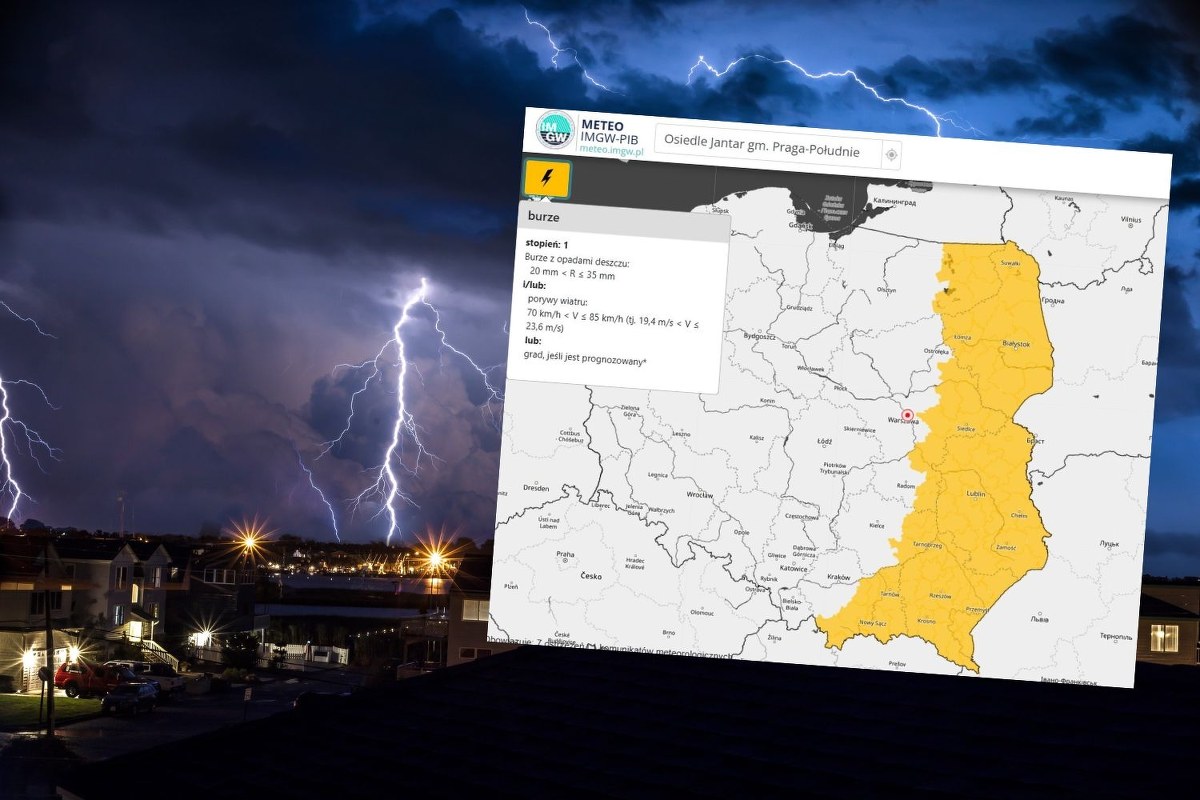 Burza, deszcz i wiatr. W tych regionach Polski będzie niebezpiecznie