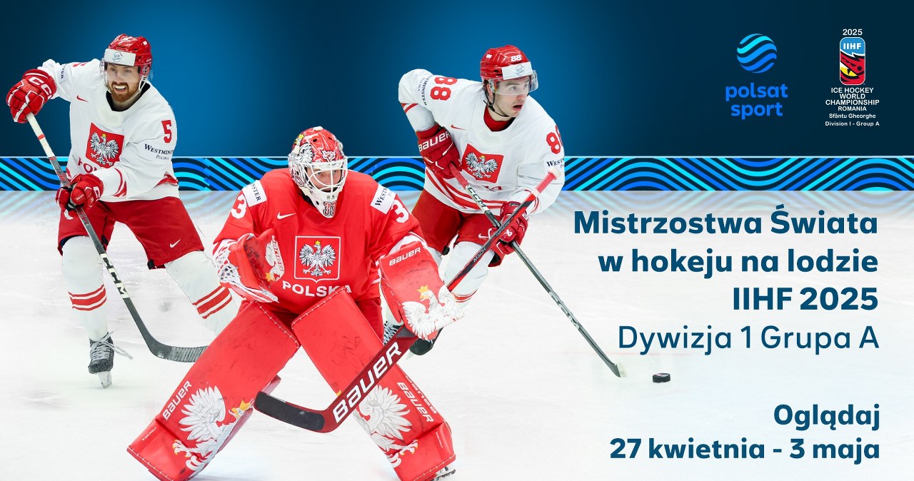 Polscy hokeiści walczą na mistrzostwach świata o powrót do Elity. Transmisje w kanałach Polsat Sport i streamingu Polsat Box Go