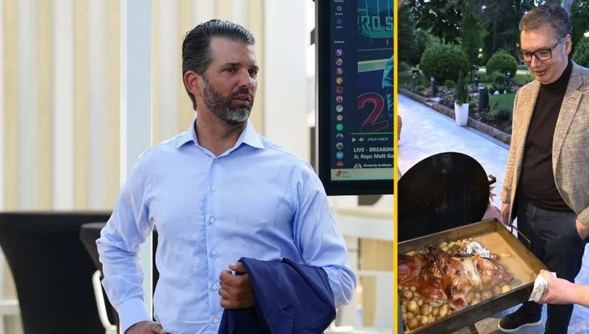Donald Trump Junior, syn urzędującego prezydenta Stanów Zjednoczonych, odwiedził Belgrad, gdzie spotkał się z czołowymi przedstawicielami serbskiego biznesu oraz z prezydentem Aleksandarem Vucziciem. Spotkanie to, jak przekazał serbski dziennik "Politika", miało charakter otwartej dyskusji na temat możliwości współpracy i inwestycji. Serbski prezydent na Instagramie pokazał, że Trumpa Juniora ugościł grillem i pieczoną świnią. 