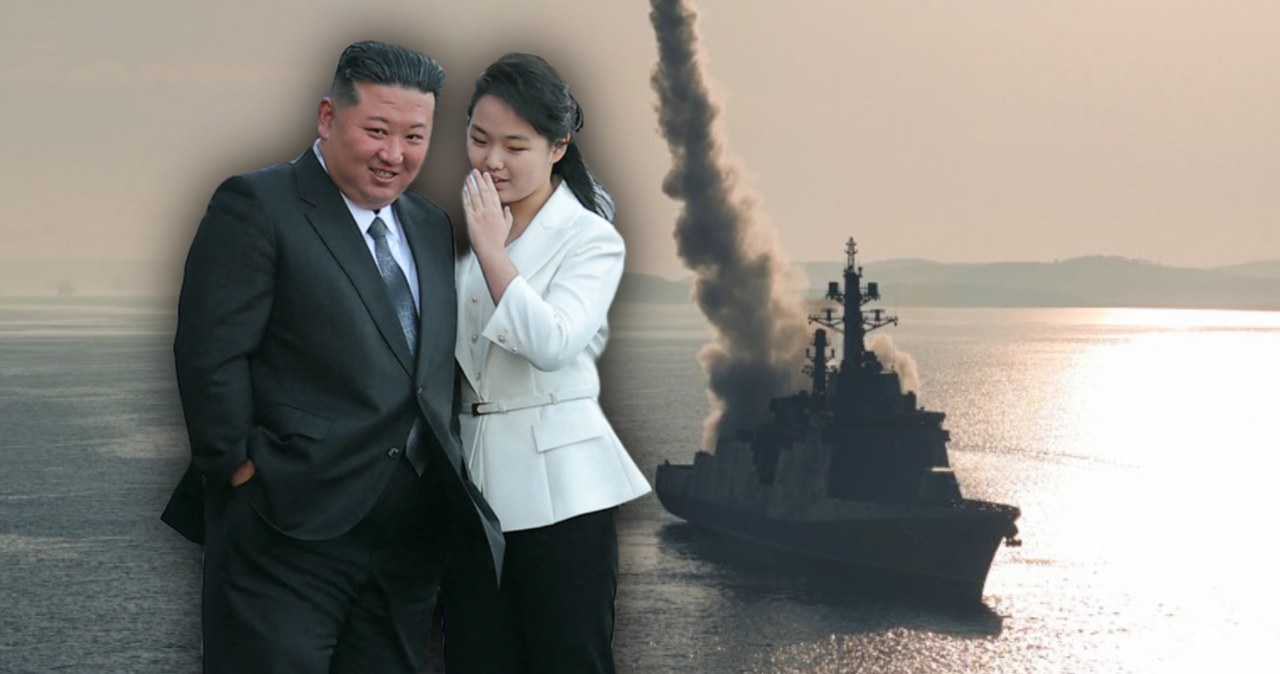 Kim Dzong Un pokazał nowy okręt. Towarzyszyła mu córka