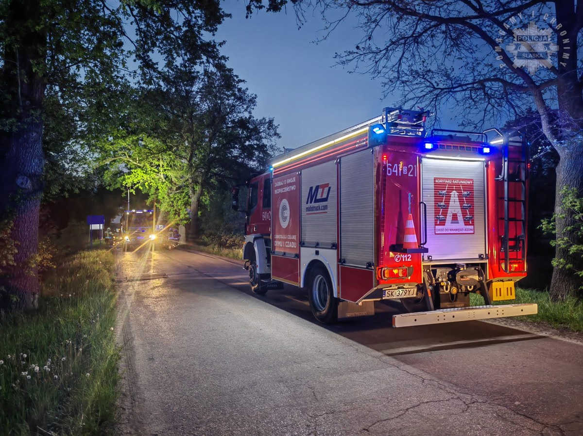 Makabryczny wypadek w Tychach. Kierowca spłonął w aucie