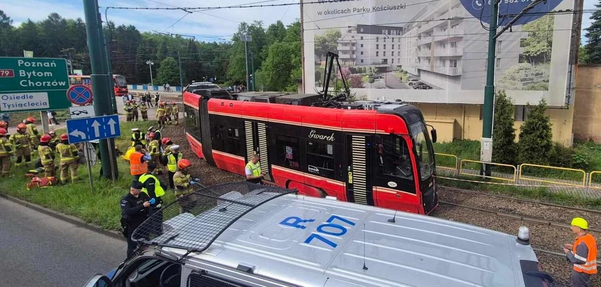 17 osób zostało poszkodowanych w wyniku wykolejenia tramwaju, do którego doszło w niedzielę, na ul. Chorzowskiej w Katowicach - poinformowało Wojewódzkie Pogotowie Ratunkowe. Pięć z nich trafiło do szpitala.