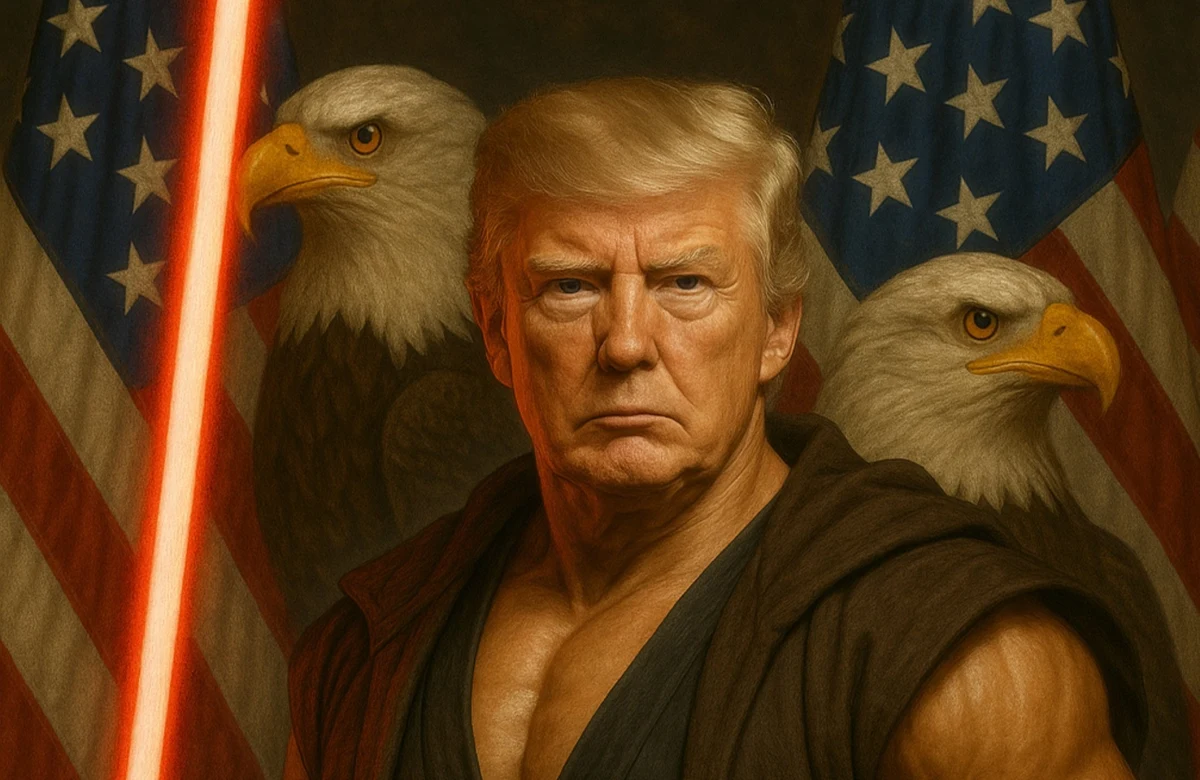 Zastanawialiście się kiedyś, jak wyglądałby Donald Trump, gdyby był jednym z bohaterów "Gwiezdnych wojen"? Już nie musicie. Wygenerowana przez sztuczną inteligencję grafika przedstawiająca amerykańskiego prezydenta z mieczem świetlnym i imponującą muskulaturą pojawiła się na oficjalnym koncie Białego Domu na portalu X. 