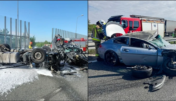 Tragiczny wypadek w Śląskiem. "Autostrada całkowicie zablokowana" 