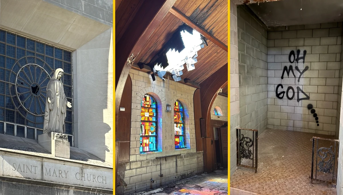 Kościół w Dolton na przedmieściach Chicago, w którym jako dziecko służył do mszy obecny papież Leon XIV, popadł w ruinę. W dachu jest wielka dziura, a konfesjonały stały się toaletami dla bezdomnych. Na miejscu był amerykański korespondent RMF FM Paweł Żuchowski. 