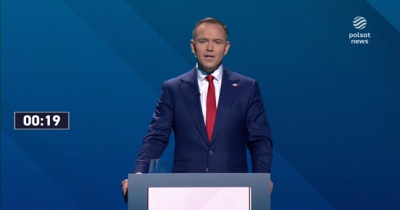 Debata prezydencka 2025. Nawrocki o Trzaskowskim: Oto stoi tutaj zlepek briefów, sondaży, wytwór laboratorium politycznego