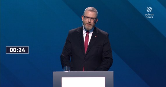 Debata prezydencka 2025. Braun: Nie należny wieszać polskiego interesu u cudzej klamki