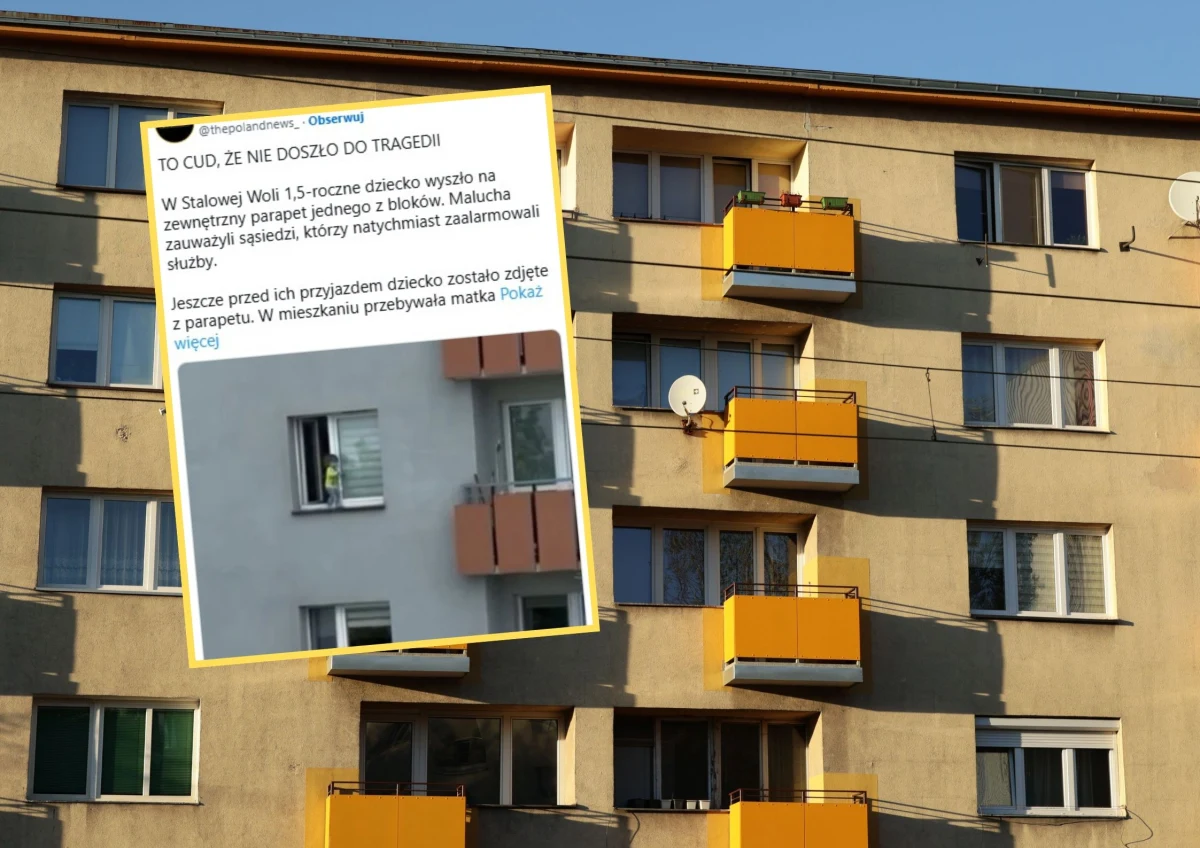 ​W środę rano mieszkańcy osiedla w Stalowej Woli (woj. podkarpackie) byli świadkami nietypowej sytuacji. 1,5-roczny chłopiec wyszedł na zewnętrzny parapet mieszkania znajdującego się na trzecim piętrze. Sprawą już zajmuje się prokuratura.