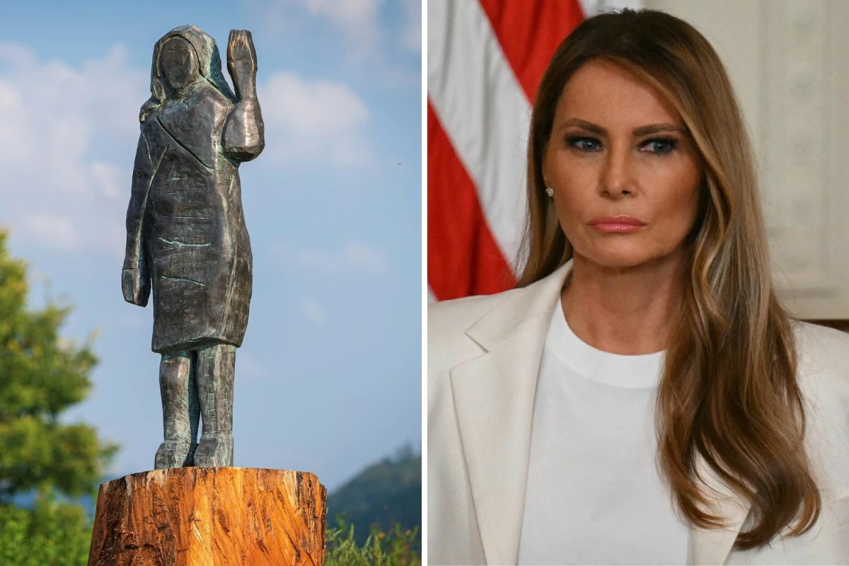Słoweńska policja wszczęła poszukiwania pomnika Melanii Trump. Jak poinformowano, monument przedstawiający pierwszą damę USA został odcięty na wysokości kostek i skradziony.