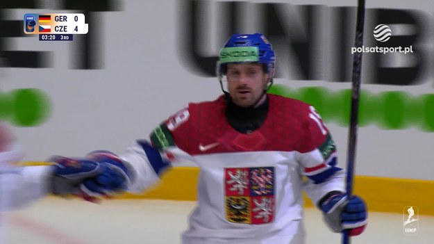 Skrót meczu Niemcy - Czechy z fazy grupowej MŚ elity w hokeju na lodzie.

