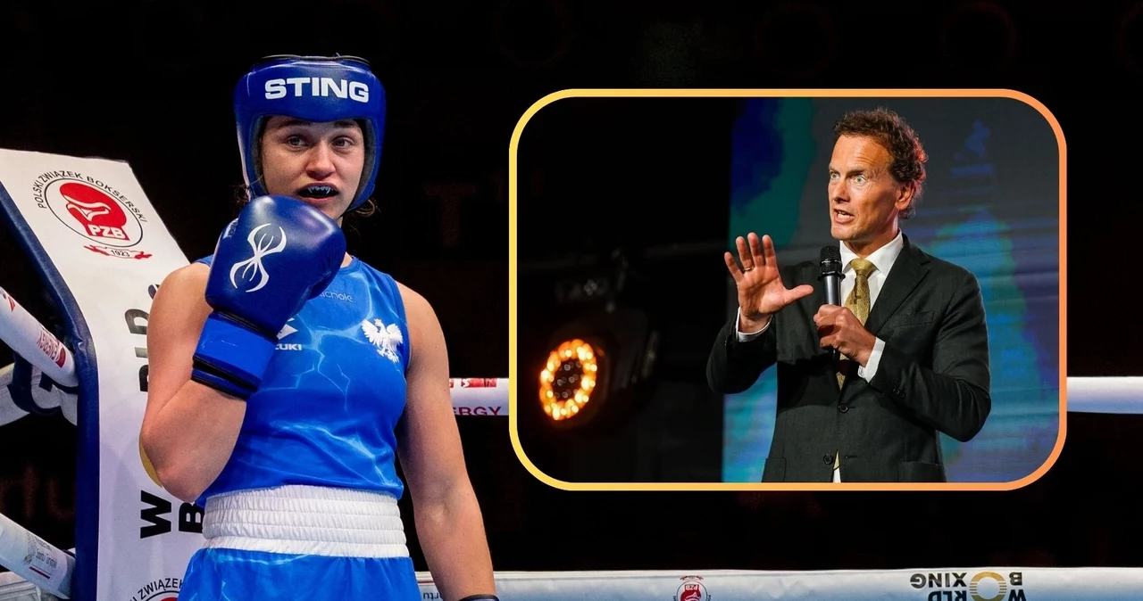 Julia Szeremeta, zdobywczyni złotego medalu w Warszawie, nie na takie słowa czekała z ust szefa federacji World Boxing, Holendra Borisa van der Vorsta (w ramce). Czy prezes PZB Grzegorz Nowaczek wywalczy zmianę decyzji?