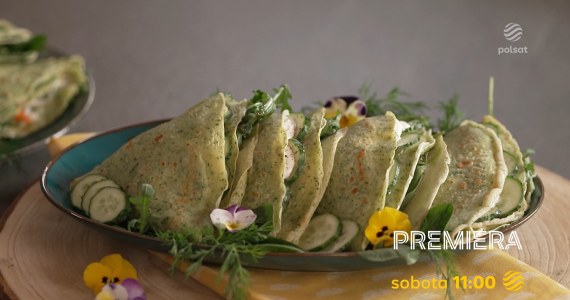 "Ewa Gotuje": Krem z cukinii z fetą, naleśniki szpinakowe, ciasto kisielowe