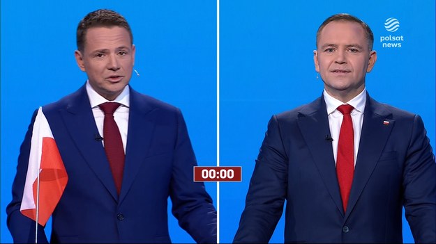 Debata prezydencka. Starcie Rafała Trzaskowskiego i Karola Nawrockiego. Trzeci z blok tematycznych to gospodarka. - Nie oddaliśmy ani jednej kamienicy, jeśli chodzi o reprywatyzację - Trzaskowski. - Dużo pan mówi o przyzwoitości. (...) Chcecie sprzedać Polskę, tak jak pan sprzedaje taksówki i ogródki działkowe w Warszawie - Nawrocki. - Potrzebujemy umowy handlowej z USA, a nie ceł, które pan Nawrocki pochwala - Trzaskowski. - Udało się ulokować Polskę w pierwszym koszyku mikrochipów. (...) Tę rzecz udało się załatwić kandydatowi na prezydenta, a nie rządowi Tuska - Nawrocki o swojej wizycie w Białym Domu. - W UE trzeba rozmawiać o cłach, tłumaczyć USA, że potrzebujemy umowy handlowej, a nie ceł - Trzaskowski. - Trzy pierwsze punkty z mojego programu zostaną zrealizowane z luki VAT-owskiej - Nawrocki. - Jestem przeciwko nowym podatkom. PiS wprowadzał nowe podatki - Trzaskowski. - Mamy decyzję. Nie będzie wjeżdżało ukraińskie zboże w ogóle do Europy. Ustabilizują się ceny, na tym skorzystają polscy rolnicy - Trzaskowski. - 14 mln gospodarstw domowych za sprawą zielonego podatku ETS-u płaci wyższe rachunki za energię - Nawrocki. - Długi czas polski rząd utajniał umowę z Ukrainą. (...) Ja zawsze w kwestii zalewania Polski przez zboże, zawsze będę stał po stronie Polski - Nawrocki. - Zielony Ład w tej formie nie istnieje, bo stawiamy na konkurencyjność - Trzaskowski. - Pieniądze z UE są bardzo dobre. Trzeba stanąć, walczyć i je pozyskiwać - Trzaskowski. - To Morawiecki zgodził się na Zielony Ład - Trzaskowski. - Czemu okłamuje pan Polaków, że nie ma Zielonego Ładu? - Nawrocki.