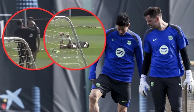 "Nokaut" na Lewandowskim, autorem Szczęsny. Sceny jak ze sportów walki