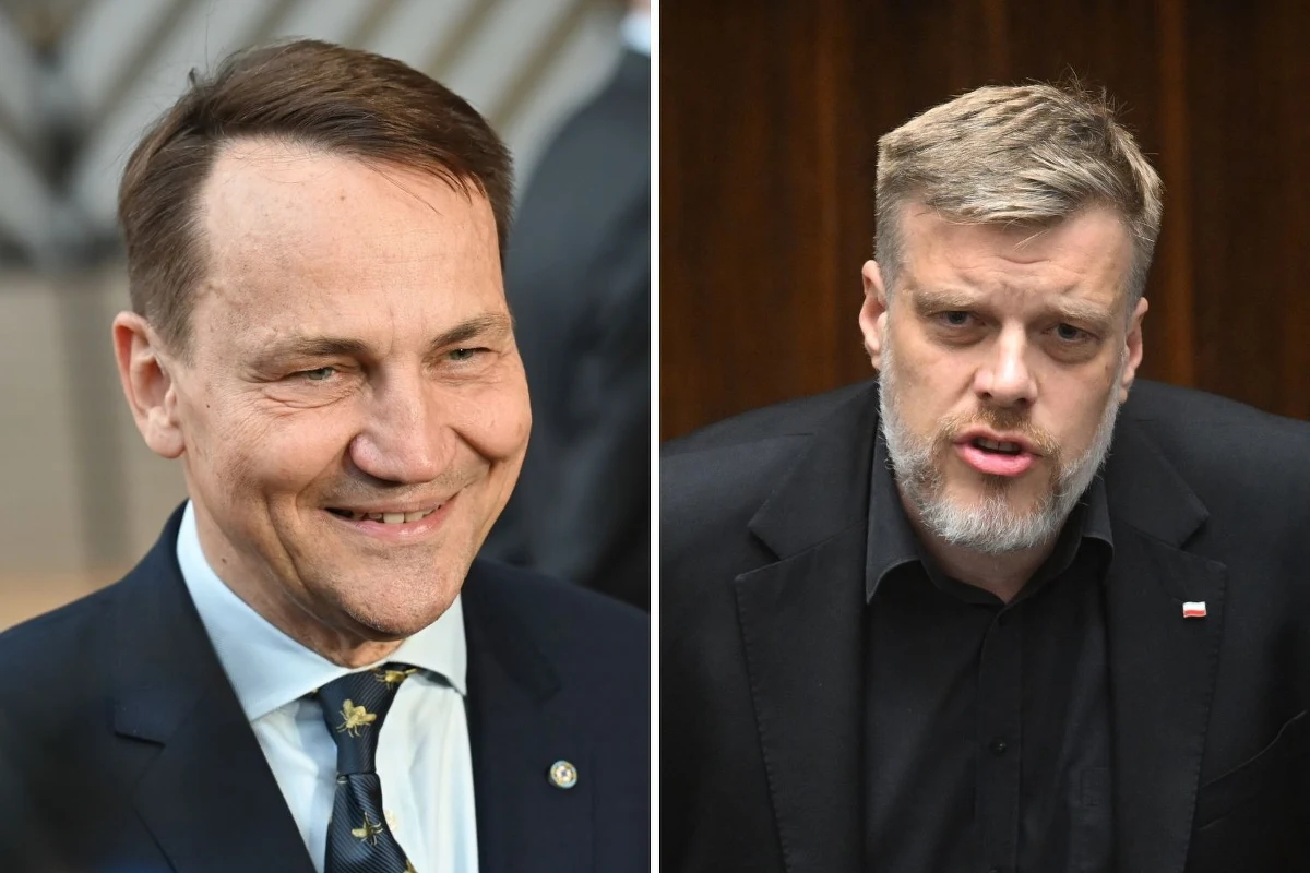 Przepychanka słowna w mediach społecznościowych pomiędzy Radosławem Sikorskim a Adrianem Zandbergiem. "Ten dzień wygrywa minister Sikorski! Fascynujące są te przedśmiertne paroksyzmy epoki" - napisał polityk partii Razem. "Nieładnie tak wycinać z kontekstu" - odpowiedział mu minister spraw zagranicznych.