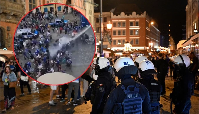 Kibice demolują Wrocław. Skandaliczne obrazki. Policja użyła armatki wodnej