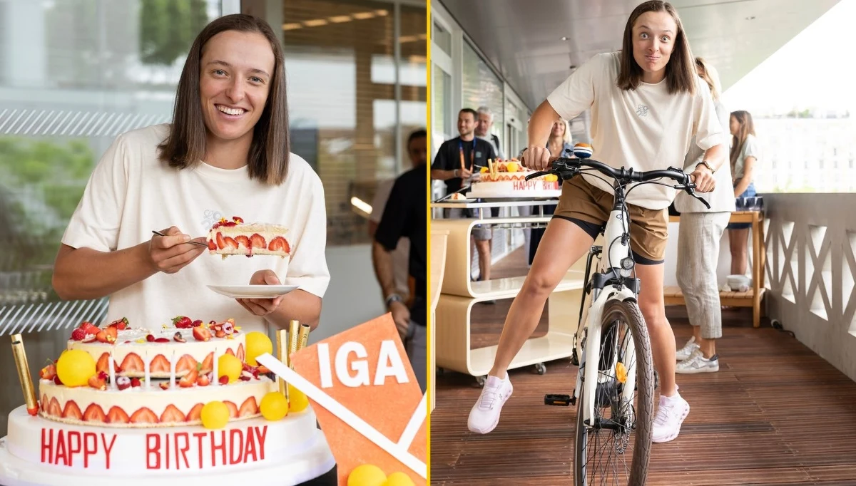Gwiazda polskiego tenisa Iga Świątek obchodzi dziś urodziny. Nie zapomnieli o nich organizatorzy trwającego w Paryżu turnieju French Open. Polka otrzymała apetyczny tort z truskawkami i rower. 