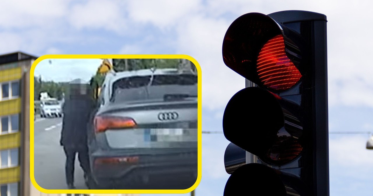 Kierowca wysiadł do policjantów, którzy go zatrzymali. A jego auto pojechało dalej