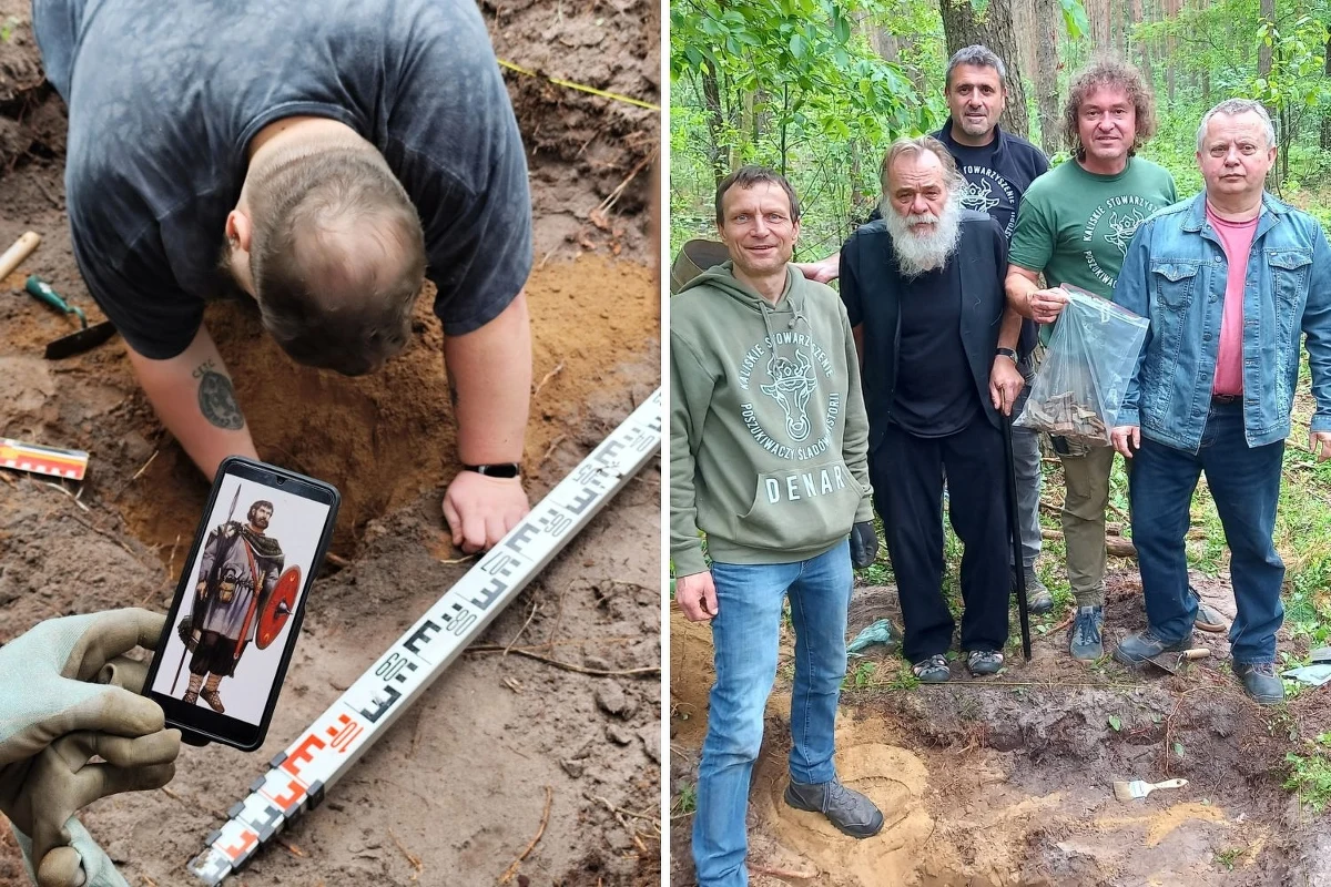 Sensacyjne odkrycie pod Kaliszem (woj. wielkopolskie). Członkowie stowarzyszenia DENAR odnaleźli cmentarzysko prawdopodobnie sprzed 2 tysięcy lat. W mediach społecznościowych opublikowali zdjęcia, na których widać efekty ich pracy.