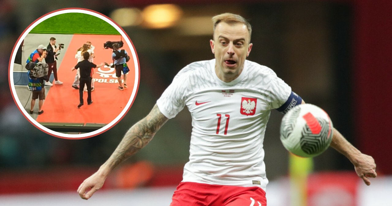 Grosicki utonął w ramionach żony. Poruszające sceny. Kibice wręcz oszaleli