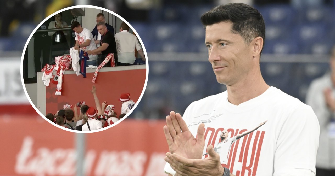 Poruszenie na trybunach podczas meczu Polaków. Lewandowski "oblężony"