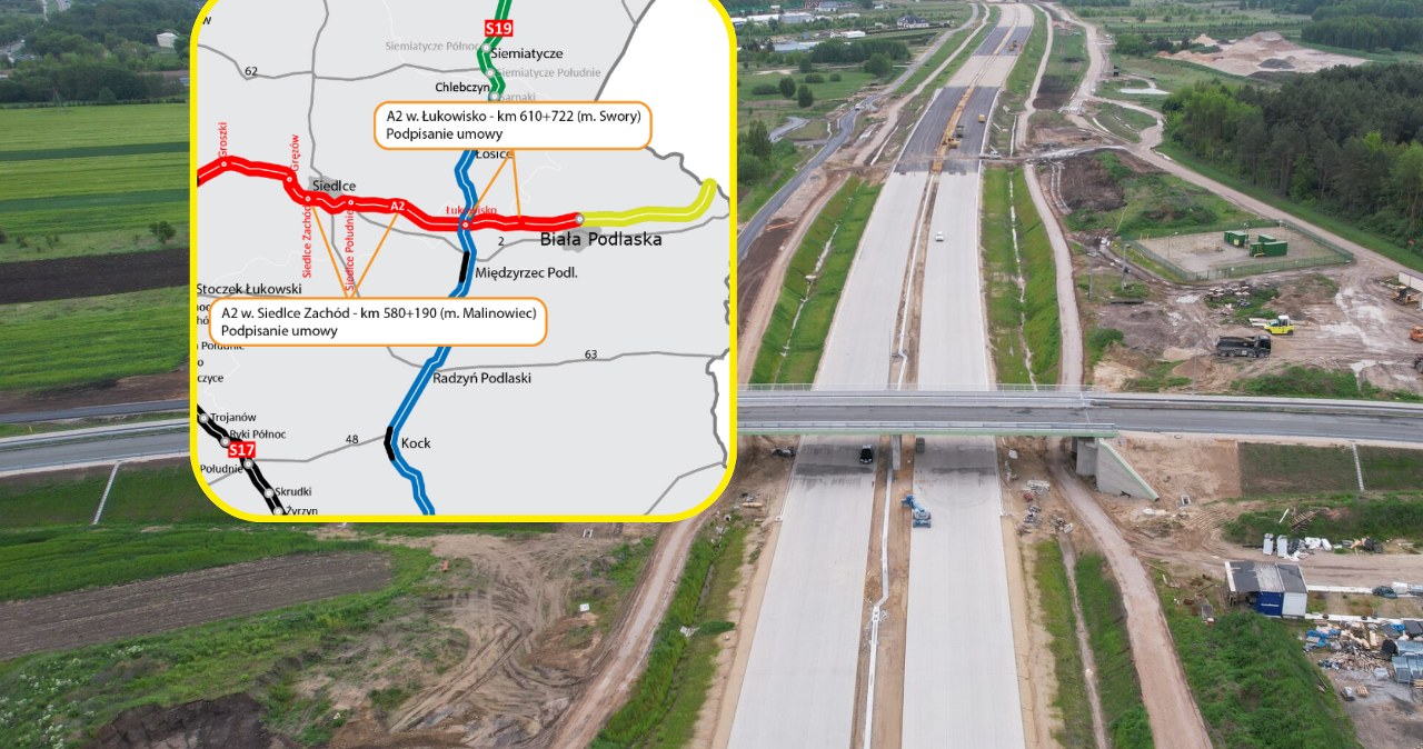 Szczęśliwa 13-stka. 765 mln zł z UE na budowę odcinka autostrady A2