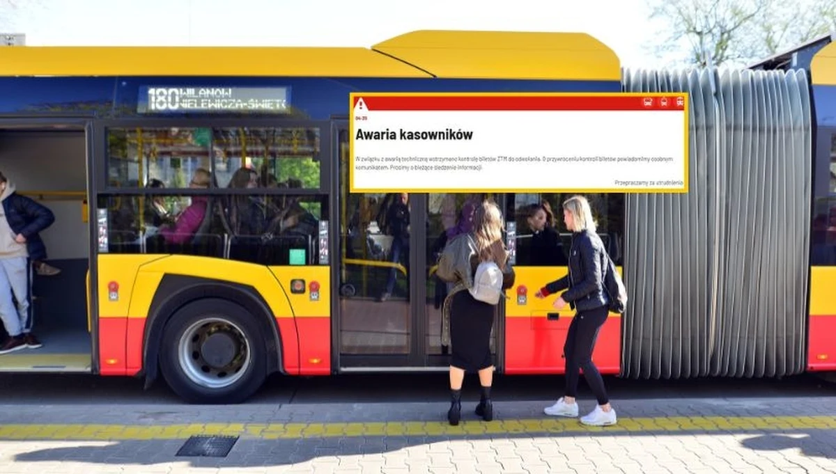 Rano w pojazdach warszawskiej komunikacji miejskiej doszło do awarii. Warszawski Transport Publiczny poinformował, że w związku z problemami wstrzymano kontrole biletów.