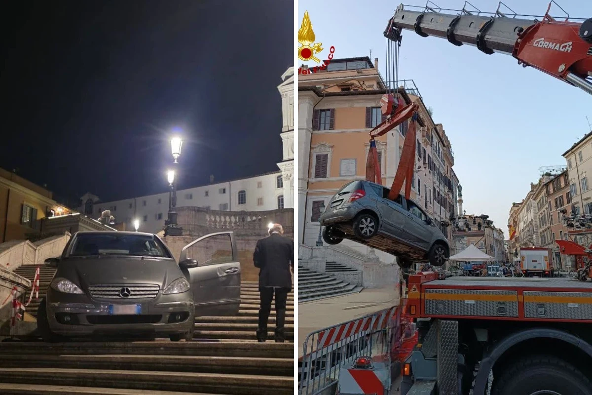 Surrealistyczne sceny rozegrały się wczesnym rankiem w Rzymie. 81-letni kierowca wjechał samochodem na Schody Hiszpańskie. Nikt na szczęście nie został ranny. Nie ucierpiał także słynny zabytek.