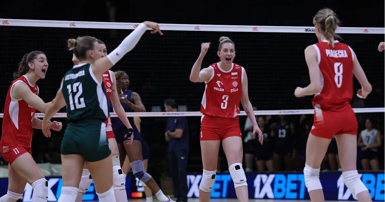 Siatkarki reprezentacji Polski w meczu z USA