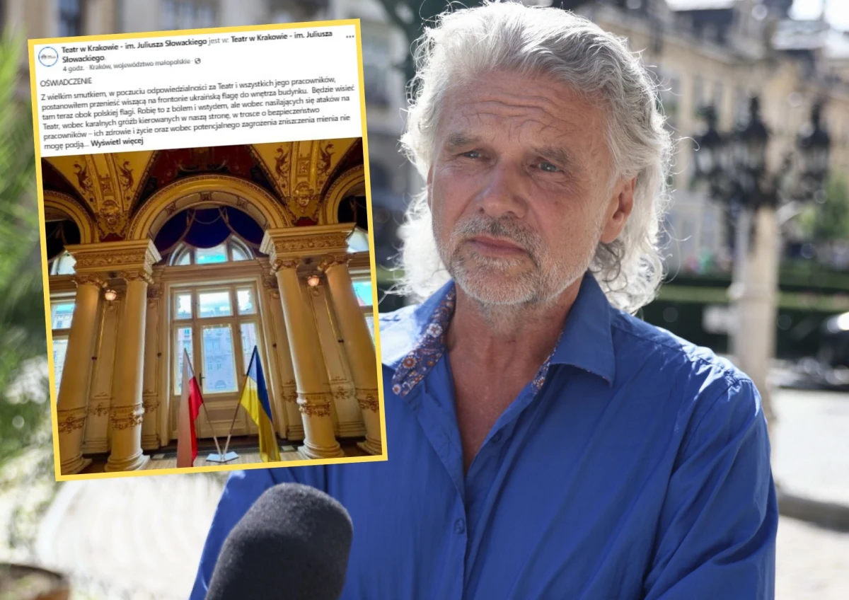 ​Dyrekcja Teatru im. Juliusza Słowackiego w Krakowie zdecydowała o przeniesieniu flagi Ukrainy z fasady budynku do jego wnętrza. Decyzja ta została podjęta w związku z nasilającymi się atakami i groźbami kierowanymi pod adresem instytucji. W ostatnich dniach flaga została bezprawnie zerwana zarówno z teatru, jak i z siedziby Towarzystwa Sokół.