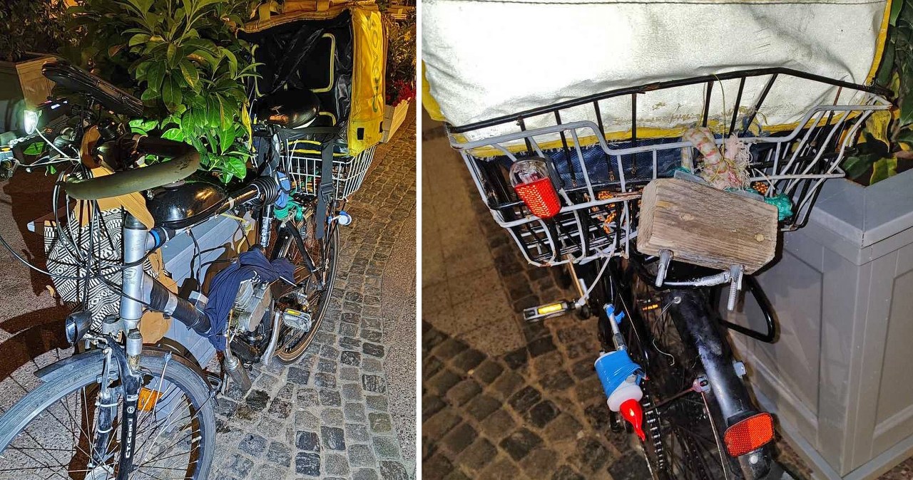Polski MacGyver. Zamontował silnik spalinowy w rowerze i znicz zamiast światła