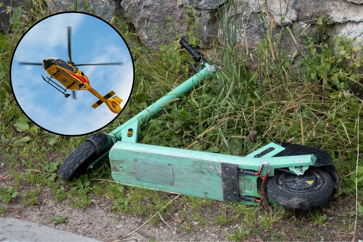 Groźny wypadek z udziałem dwóch nastolatków na hulajnodze elektrycznej w Osieku koło Oświęcimia w Małopolsce. Obaj chłopcy, w ciężkim stanie, trafili do szpitala.