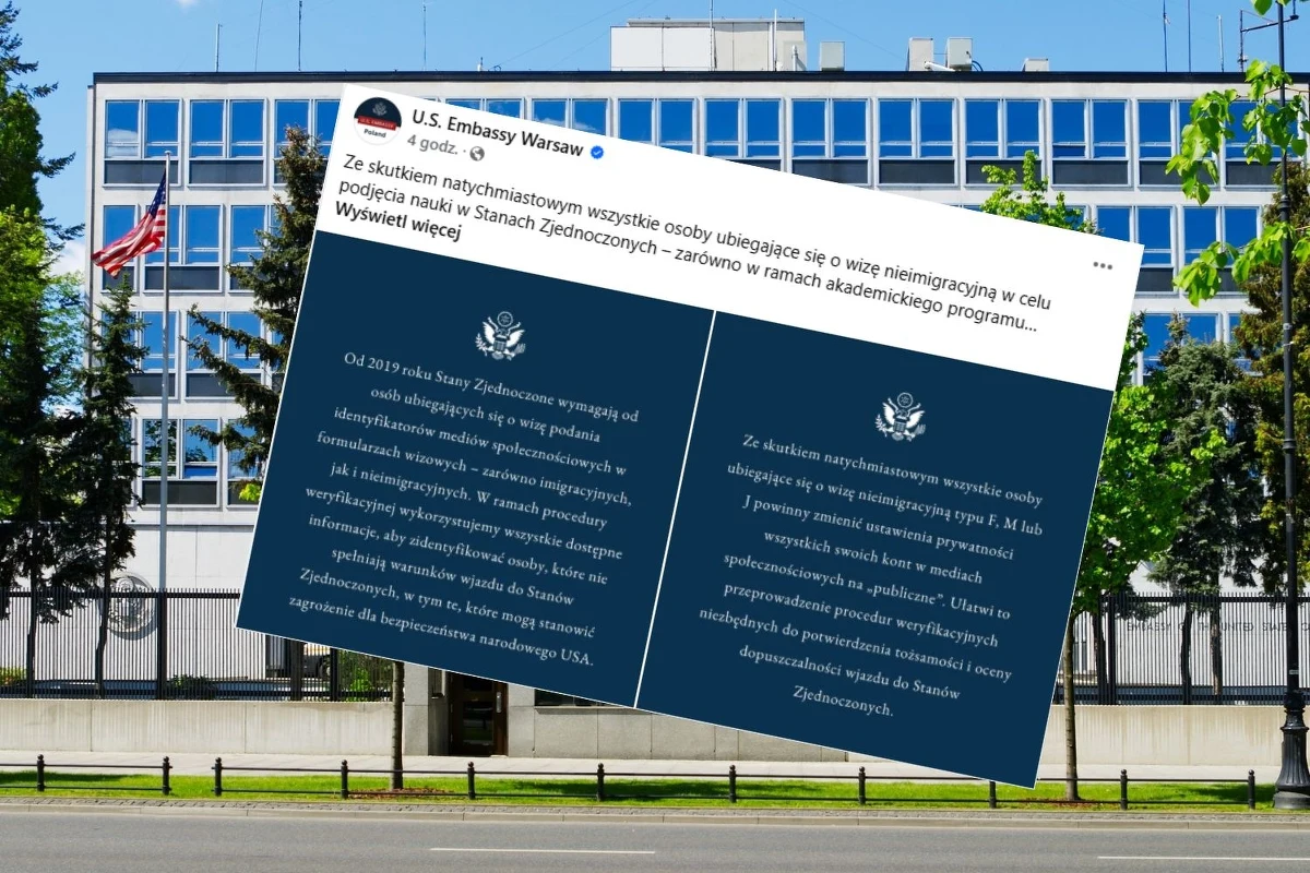 Aby uzyskać wizę nieimigracyjną do USA, tzw. studencką, należy upublicznić swoje konta na platformach społecznościowych - poinformowała ambasada Stanów Zjednoczonych w Warszawie, powołując się na prawo z 2019 roku. Podkreślono, że zalecenie wchodzi w życie ze skutkiem natychmiastowym.