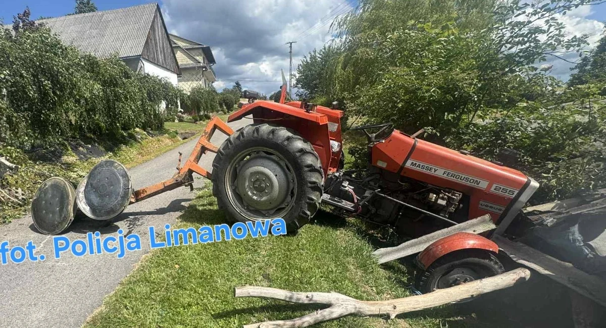 Osiem promili - tyle wykazało pierwsze badanie na obecność alkoholu w wydychanym powietrzu u traktorzysty, który w środę uderzył w szopę w miejscowości Mordarka koło małopolskiej Limanowej. Mężczyzna trafił do szpitala. 
