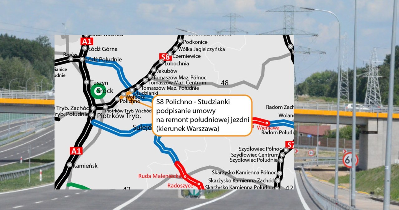 S8 do Warszawy do rozbiórki. Nawierzchnia nie wytrzymała dłużej