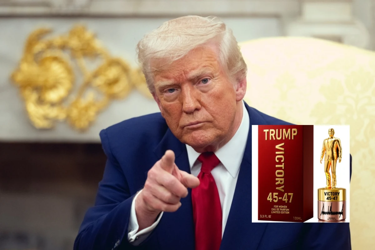 Prezydent USA Donald Trump zachęca w mediach społecznościowych do zakupu perfum sygnowanych jego nazwiskiem. "Chodzi o zwycięstwo, siłę i sukces" - kusi. Nazwa perfum - "Victory 45-47" - to nawiązanie do faktu, że Trump był 45., a teraz jest 47. prezydentem USA. 