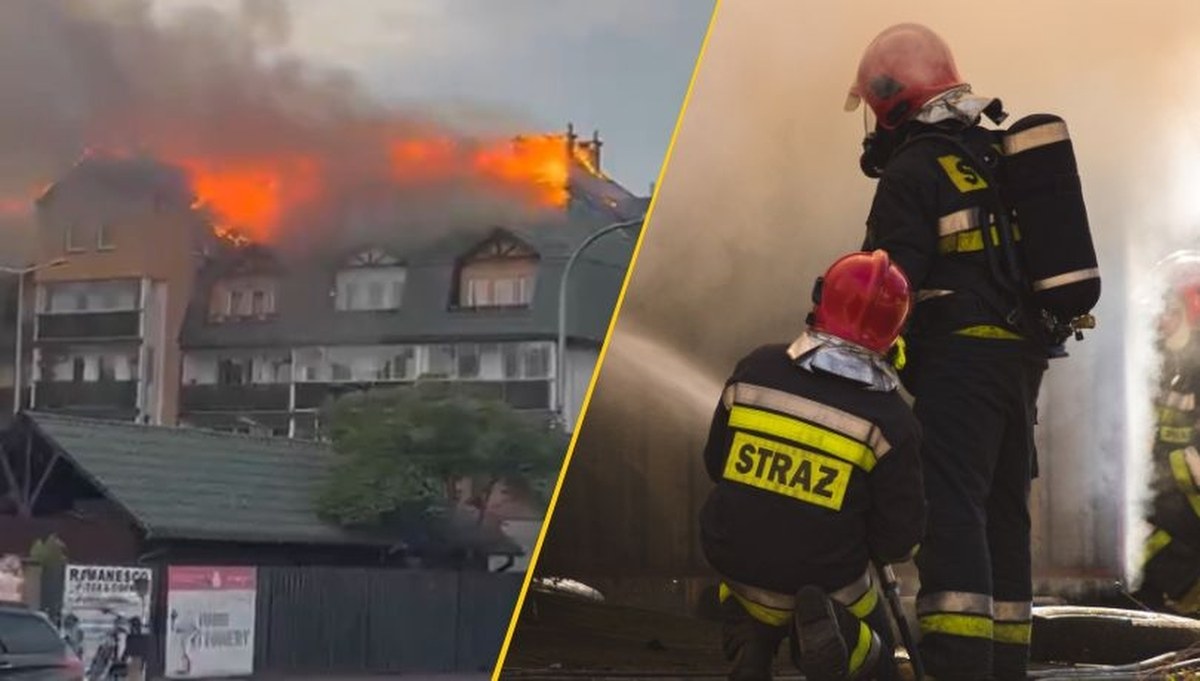 Duży pożar pod Warszawą. Pali się blok