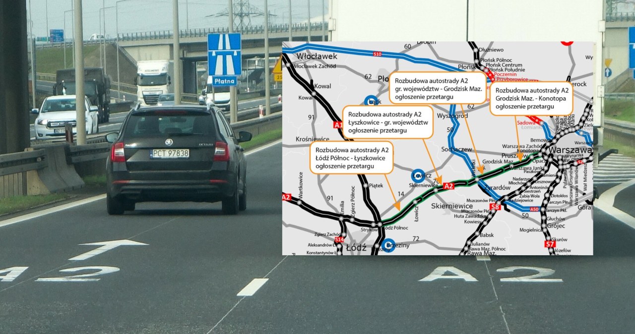 A2 do rozbudowy. Będą dodatkowe pasy między Łodzią a Warszawą