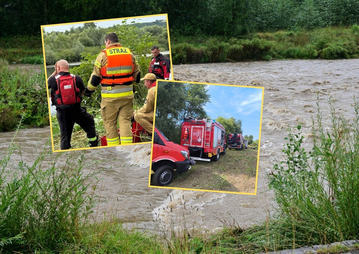 Ciągnik z kierowcą wpadł do Dunajca. Dramatyczna akcja ratunkowa