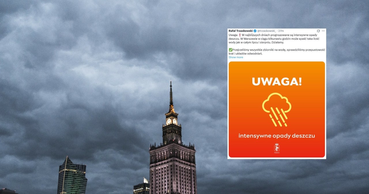 Ulewy zmierzają również do stolicy. Prezydent miasta reaguje