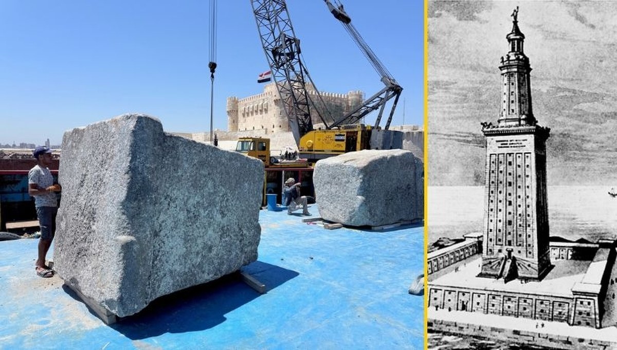 Tajemnice latarni z Faros pod lupą. Z dna morza wydobyto potężne fragmenty