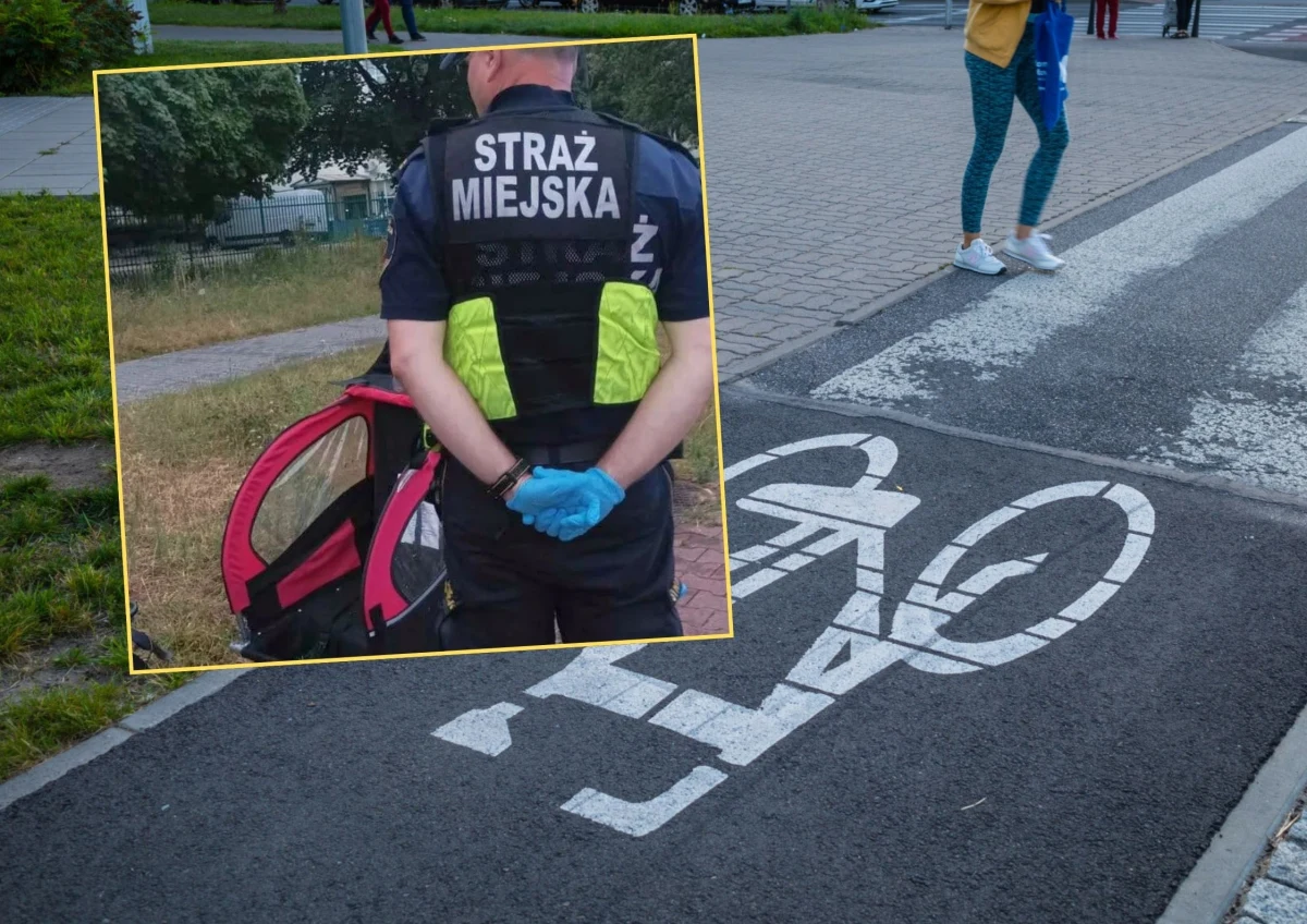 Niepokojący widok zastali warszawscy strażnicy miejscy we wtorek wieczorem (8 lipca) przy Alei Jana Pawła II. Na ścieżce rowerowej zauważyli leżącego mężczyznę - obok niego znajdował się rower z przyczepką, w której siedziała dwójka małych dzieci - dziewczynka i chłopiec.