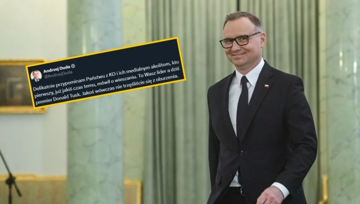 Wypowiedzi Andrzeja Dudy o wieszaniu zdrajców z wywiadu dla kanałów Otwarta Konserwa, Nowy Ład oraz Klub Jagielloński, odbiły się szerokim echem. Teraz do internetowej burzy odniósł się sam prezydent. Andrzej Duda we wpisie na platformie X przypomniał artykuł sprzed 5 lat dotyczący Donalda Tuska. 