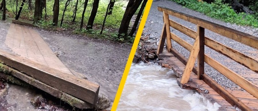 ​Tatrzański Park Narodowy zwrócił się z apelem do turystów planujących zwiedzanie gór o ostrożność i dostosowanie planów do warunków pogodowych. "Na szlakach jest bardzo mokro i ślisko, zwłaszcza na kamieniach. Intensywne opady deszczu w Tatrach podtopiły wiele szlaków turystycznych. Szczególnie trudna sytuacja panuje wokół Morskiego Oka" - przekazali.