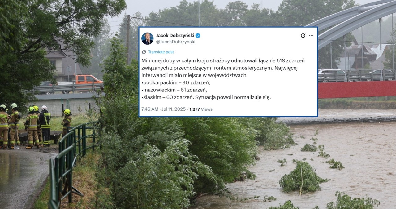 Strażacy pracowali całą dobę. Najwięcej interwencji w trzech regionach