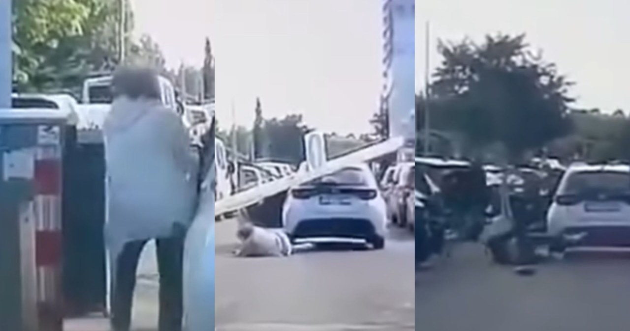 Dramatyczne sceny na parkingu. Toyota ruszyła bez kierowcy i przejechała dwie osoby