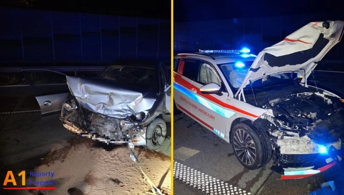 Nocna kolizja na autostradzie A1. Na wysokości miejscowości Kargał Las zderzyły się dwa samochody osobowe – jeden z nich to pojazd, który służy do transportu transplantacyjnego – oraz ciężarówka. Sprawca wypadku uciekł, szuka go policja.