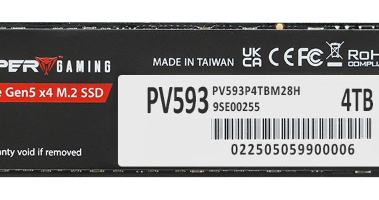 Patriot Memory prezentuje PV593 Gen5 SSD